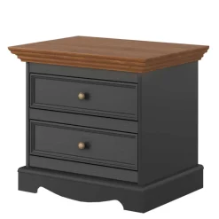 Landhaus Nachtkommode in Grau und Eiche - Witenga