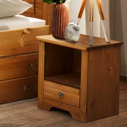 Landhaus Nachtschrank mit Ablagefach - Imressa