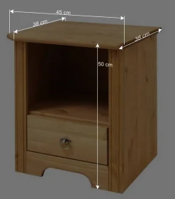 Landhaus Nachtschrank mit Ablagefach - Imressa