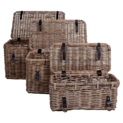Landhaus Rattan Truhen Set - Speccia (dreiteilig)