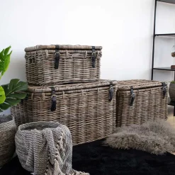 Landhaus Rattan Truhen Set - Speccia (dreiteilig)