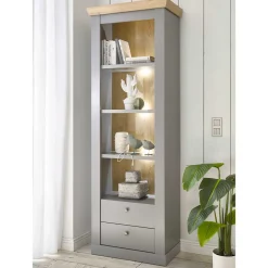 Landhaus Regal in Lichtgrau & Eiche NB - Buleta