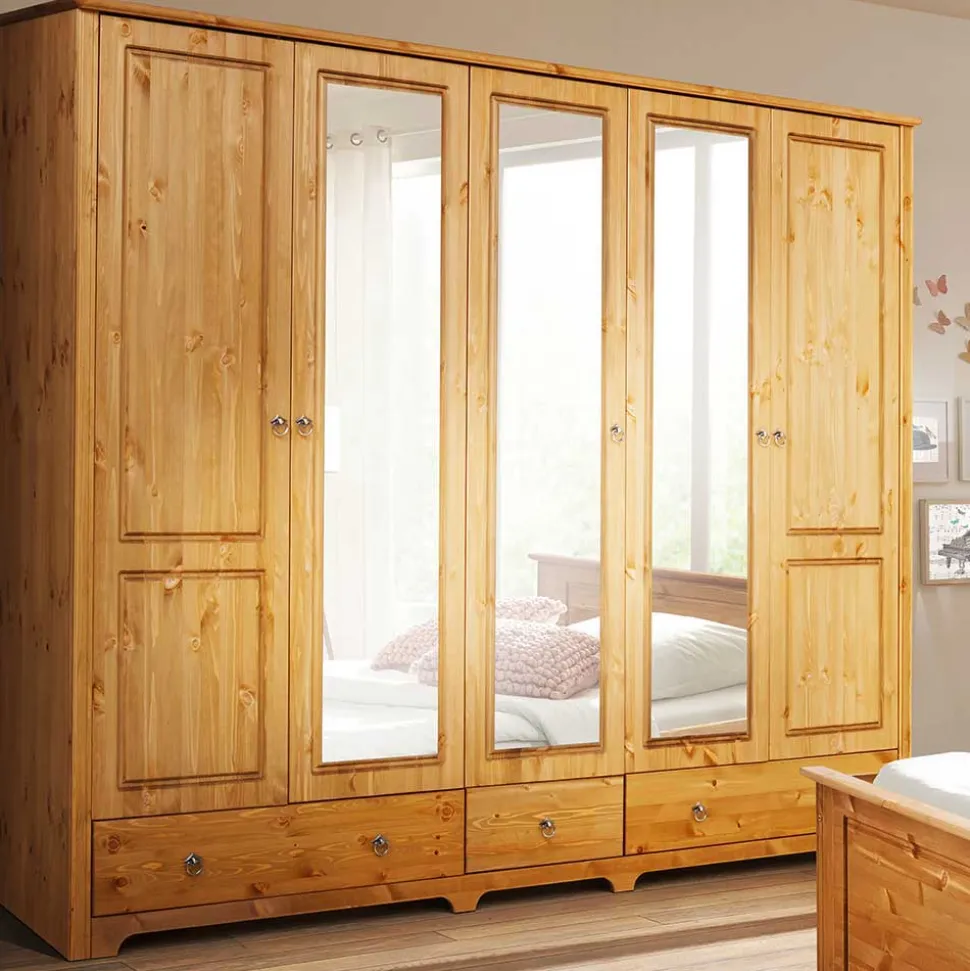 Landhaus Schlafzimmer mit Stauraumbett - Imressa (vierteilig)