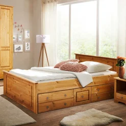 Landhaus Schlafzimmer mit Stauraumbett - Imressa (vierteilig)