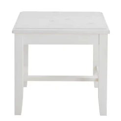 Landhaus Schminktisch Set in Weiß - Satumare (dreiteilig)