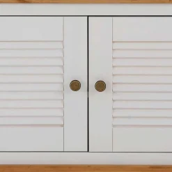 Landhaus Schuhbank in Weiß & Honig - Axdonira