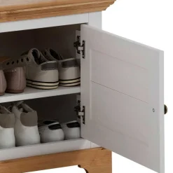 Landhaus Schuhbank in Weiß & Honig - Axdonira