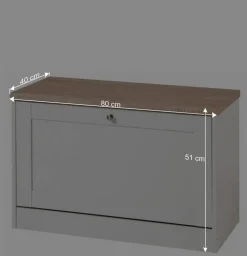 Landhaus Schuhbank mit Klappe - Nudion