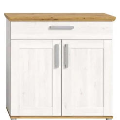 Landhaus Schuhkommode in Holzoptik Lärche Weiß - Tocella