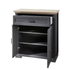 Landhaus Schuhschrank in Dunkelgrau - Thumbs