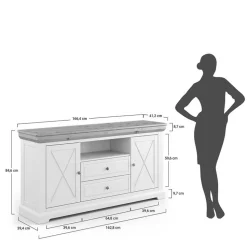 Landhaus Sideboard aus Kiefer zweifarbig - Zalya