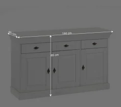 Landhaus Sideboard Cempino in Grau