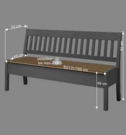 Landhaus Sitzbank in Grau mit Natur - Ziamora