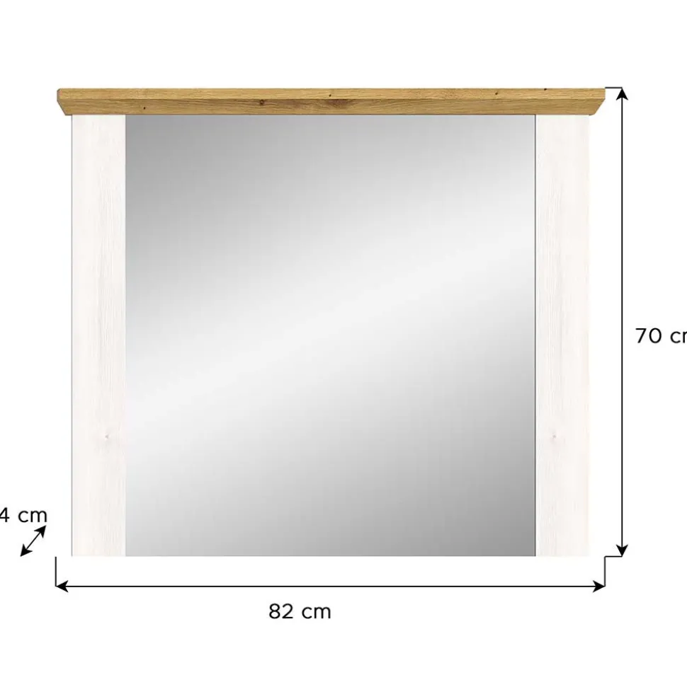 Landhaus Spiegel 82x70x4 cm - Tocella