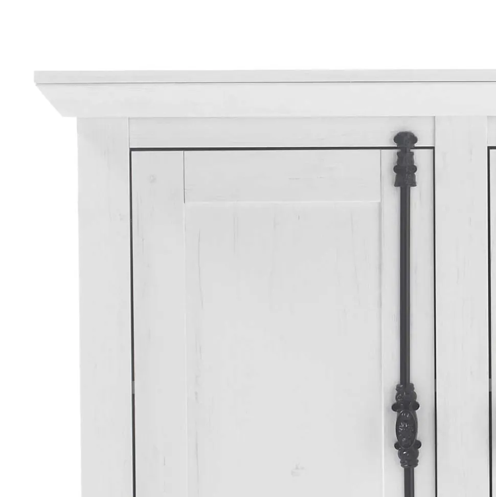 Landhaus Türen-Kommode in Weiß - Chelles