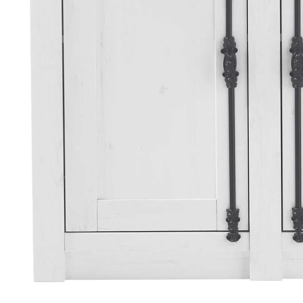 Landhaus Türen-Kommode in Weiß - Chelles