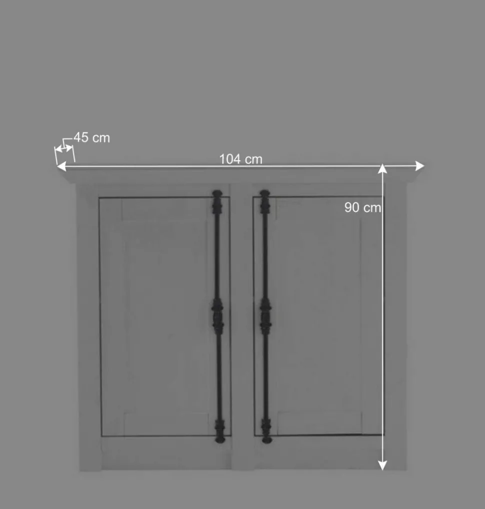 Landhaus Türen-Kommode in Weiß - Chelles