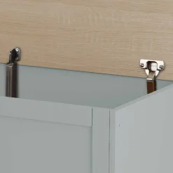 Landhaus Truhe in Grau mit Eiche - Rino