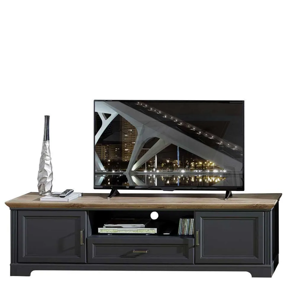 Landhaus TV Bank & Wandregal zweifarbig - Thumbs (zweiteilig)