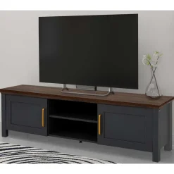 Landhaus TV-Board in Dunkelgrau - Mivaldana