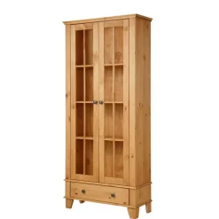 Landhaus Vitrine aus Kiefer Massivholz - Anyamie