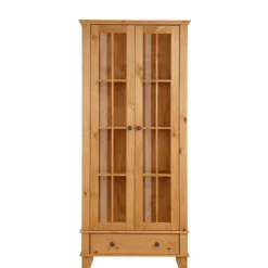 Landhaus Vitrine aus Kiefer Massivholz - Anyamie