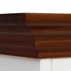 Landhaus Vitrine in Weiß mit Nussbaum Braun - Manipur