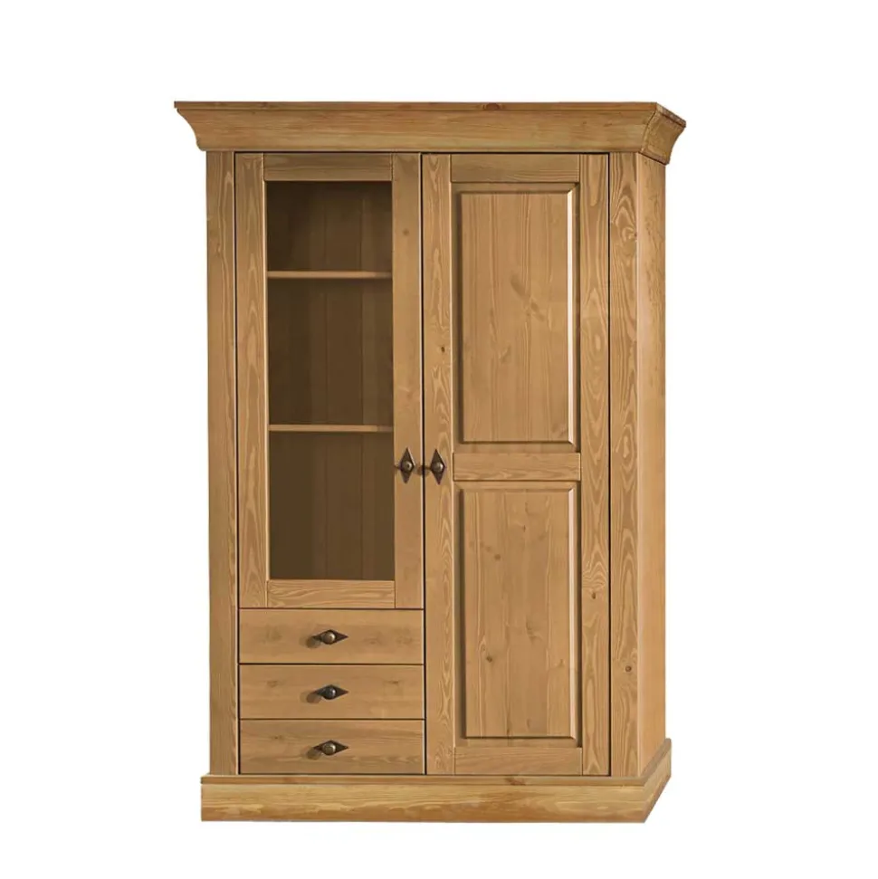 Landhaus Vitrine Piatra in Kiefer Natur gelaugt