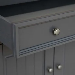 Landhaus Vitrinenschrank in Grau und Eiche - Witenga