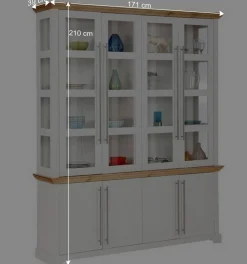 Landhaus Vitrinenschrank mit acht Türen - Eyzaco