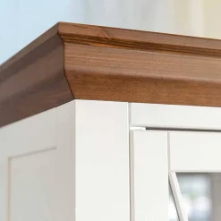 Landhaus Vitrinenschrank aus Kiefer zweifarbig - Zalya