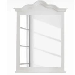 Landhaus Wandspiegel in Weiß Laburita Holzrahmen Kiefer