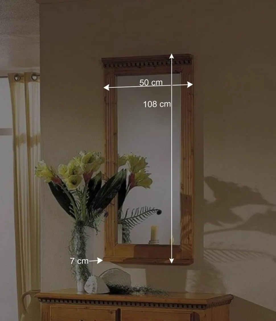 Landhaus Wandspiegel Lerobonica aus Fichte massiv lackiert