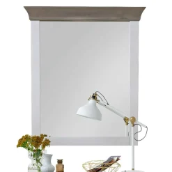 Landhaus Wandspiegel Mirandesca in Grau Weiß