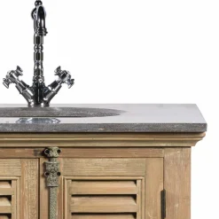 Landhaus Waschtisch mit Becken & Steinplatte Harrosands & Kiefer Antik teilmassiv