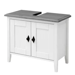 Landhaus Waschtischunterschrank in Weiß & Grau - Mirandesca