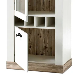 Landhaus Wohnmöbel Kombination Nedita in Weiß (vierteilig)