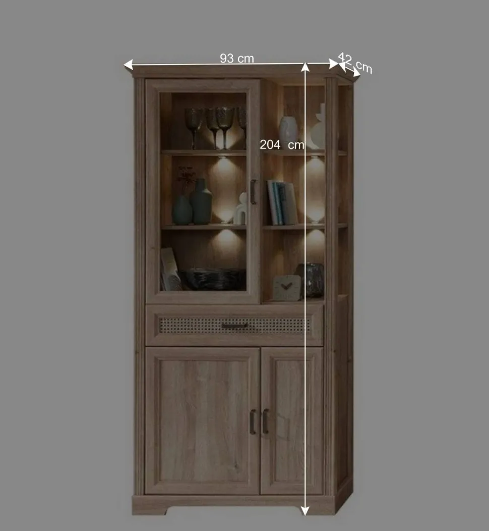 Landhaus Wohnwandmöbel in Eiche NB - Barack (dreiteilig)
