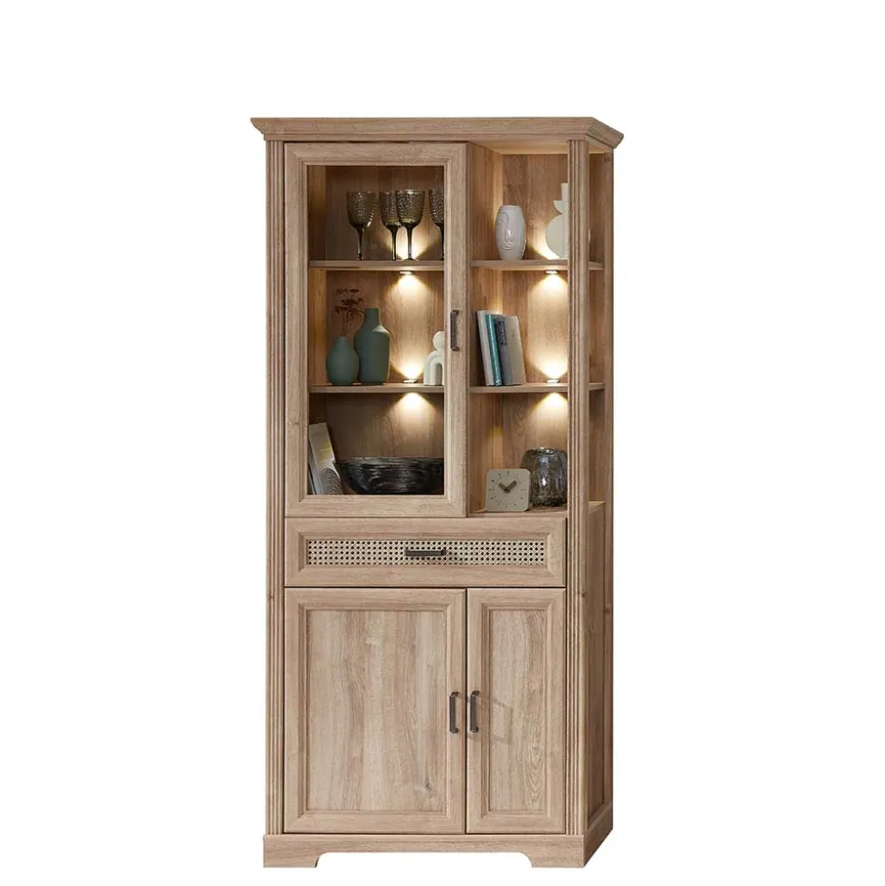 Landhaus Wohnwandmöbel in Eiche NB - Barack (dreiteilig)
