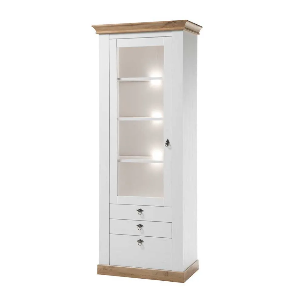 Landhaus Wohnzimmer Anbauwand Set - Diatara (vierteilig)