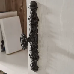 Landhaus Wohnzimmer Möbel Set Nedita in Weiß & Pinie (vierteilig)