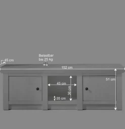 Landhaus Wohnzimmer Möbel in Weiß - Chelles (vierteilig)