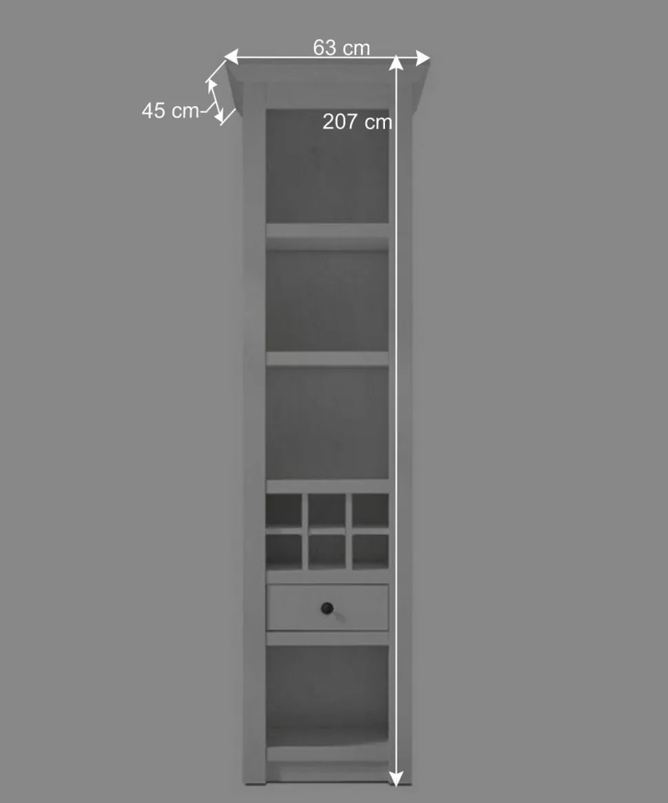 Landhaus Wohnzimmer Möbel in Weiß - Chelles (vierteilig)