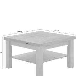 Landhaus Wohnzimmertisch in Natur & Grau - Ostanzia