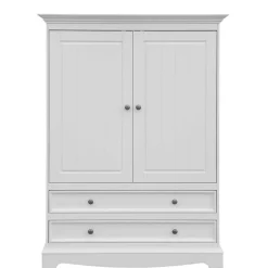 Landhaus Wäscheschrank in Weiß lackiert - Indico