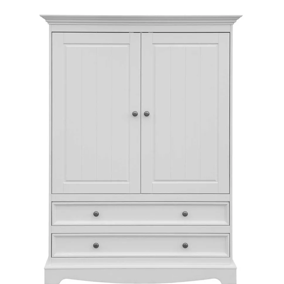 Landhaus Wäscheschrank in Weiß lackiert - Indico