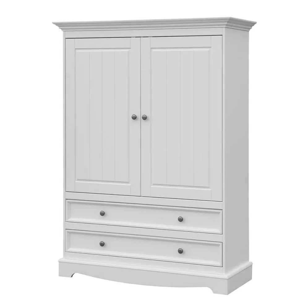 Landhaus Wäscheschrank in Weiß lackiert - Indico