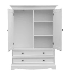 Landhaus Wäscheschrank in Weiß lackiert - Indico