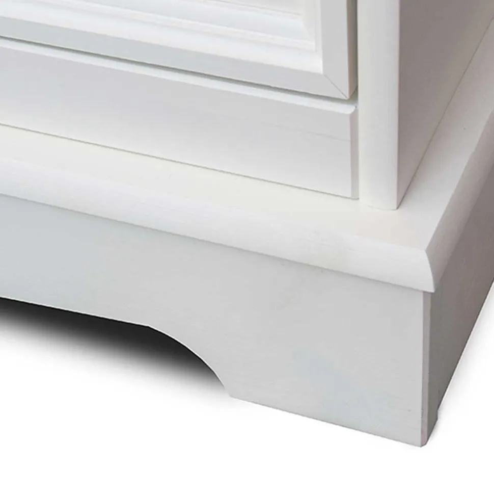 Landhaus Wäscheschrank in Weiß lackiert - Indico