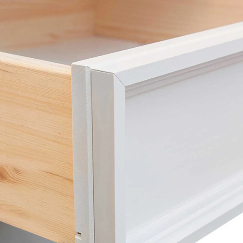 Landhaus Wäscheschrank in Weiß lackiert - Indico